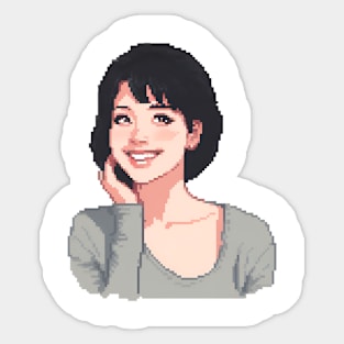 Cute Girl With Black Hair Sticker